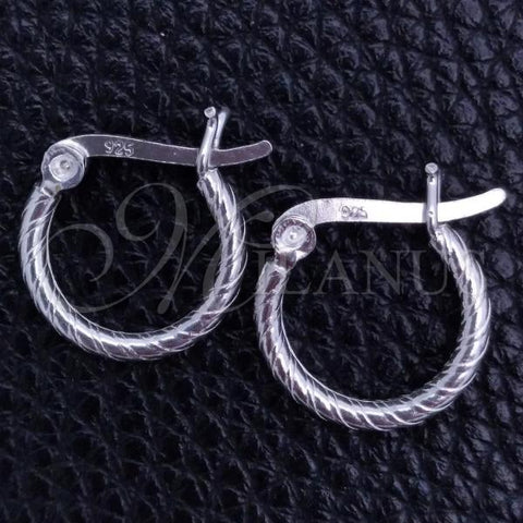 Sterling Silver Small Hoop, Diamond Cutting Finish, Silver Finish, 02.401.0005.12
