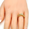 Oro Laminado Multi Stone Ring, Gold Filled Style Infinite Design, with White Cubic Zirconia and White Micro Pave, Polished, Golden Finish, 01.99.0097.09 (Size 9)