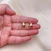 Oro Laminado Stud Earring, Gold Filled Style Teardrop Design, Polished, Golden Finish, 02.342.0334