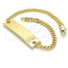 Oro Laminado ID Bracelet, Gold Filled Style Polished, Golden Finish, 03.63.1848.07