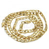Gold Tone Basic Necklace, Curb Design, Polished, Golden Finish, 04.242.0026.28GT
