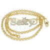 Oro Laminado Pendant Necklace, Gold Filled Style Nameplate Design, Polished, Golden Finish, 04.63.1389.18