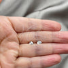 Sterling Silver Stud Earring, with White Cubic Zirconia, Polished, Silver Finish, 02.401.0054.03