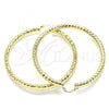Oro Laminado Extra Large Hoop, Gold Filled Style Hollow Design, Diamond Cutting Finish, Golden Finish, 02.213.0312.70