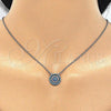 Sterling Silver Pendant Necklace, with Multicolor Micro Pave, Polished, Rhodium Finish, 04.336.0068.16