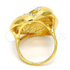 Oro Laminado Multi Stone Ring, Gold Filled Style with White Crystal, Polished, Golden Finish, 01.241.0035.07 (Size 7)