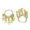 Oro Laminado Huggie Hoop, Gold Filled Style Teardrop Design, Polished, Golden Finish, 02.63.2718.15