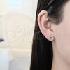 Oro Laminado Stud Earring, Gold Filled Style Star Design, with White Cubic Zirconia, Polished, Golden Finish, 02.94.0085