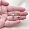Oro Laminado Huggie Hoop, Gold Filled Style Diamond Cutting Finish, Tricolor, 02.196.0230.14