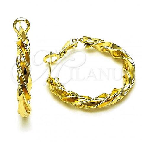 Oro Laminado Medium Hoop, Gold Filled Style Polished, Golden Finish, 02.213.0524.30