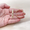 Oro Laminado Huggie Hoop, Gold Filled Style with White Micro Pave, Polished, Golden Finish, 02.204.0054.35
