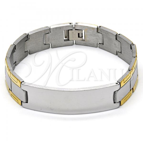 Stainless Steel Solid Bracelet, Polished, Two Tone, 03.114.0219.2.09