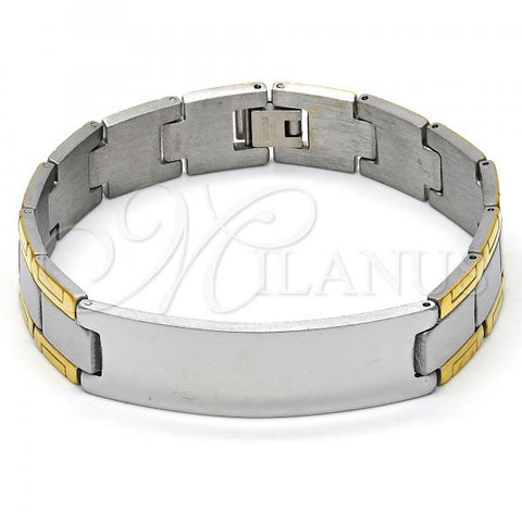 Stainless Steel Solid Bracelet, Polished, Two Tone, 03.114.0219.2.09