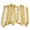 Gold Tone Basic Necklace, Mariner Design, Polished, Golden Finish, 04.242.0033.28GT