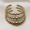 Oro Laminado Trio Bangle, Gold Filled Style Ball and Hollow Design, Polished, Golden Finish, 07.282.0012.1