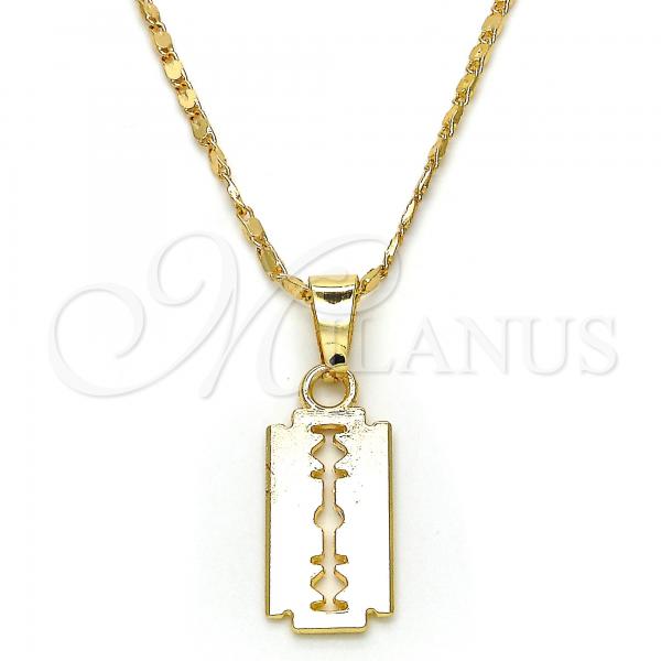 Oro Laminado Pendant Necklace, Gold Filled Style Polished, Golden Finish, 04.242.0099.24