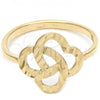 Oro Laminado Elegant Ring, Gold Filled Style Bow Design, Diamond Cutting Finish, Golden Finish, 01.63.0567.09 (Size 9)