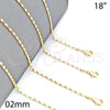 Oro Laminado Basic Necklace, Gold Filled Style Polished, Golden Finish, 04.213.0004.18