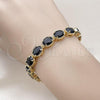 Oro Laminado Tennis Bracelet, Gold Filled Style with Black Cubic Zirconia, Polished, Golden Finish, 03.424.0004.2.07