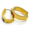 Stainless Steel Huggie Hoop, with Multicolor Opal, Polished, Golden Finish, 02.230.0005.16
