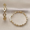 Oro Laminado Medium Hoop, Gold Filled Style Puff Mariner Design, Polished, Golden Finish, 02.170.0515.40