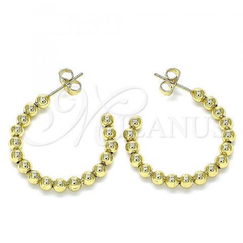 Oro Laminado Stud Earring, Gold Filled Style Ball Design, Polished, Golden Finish, 02.385.0001.30