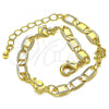 Oro Laminado Fancy Bracelet, Gold Filled Style Pave Mariner and Elephant Design, Polished, Golden Finish, 03.63.2272.07