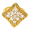 Oro Laminado Multi Stone Ring, Gold Filled Style with White Cubic Zirconia, Polished, Golden Finish, 01.210.0027.09 (Size 9)