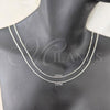 Sterling Silver Basic Necklace, Box Design, Polished, Silver Finish, 04.420.0038.18