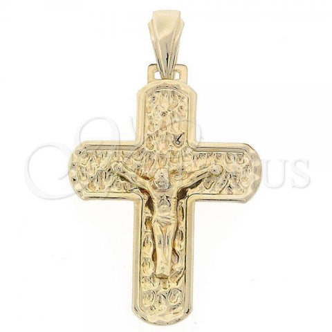 Oro Laminado Religious Pendant, Gold Filled Style Diamond Cutting Finish, Golden Finish, 05.16.0134