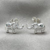 Sterling Silver Stud Earring, Elephant Design, Polished, Silver Finish, 02.399.0012