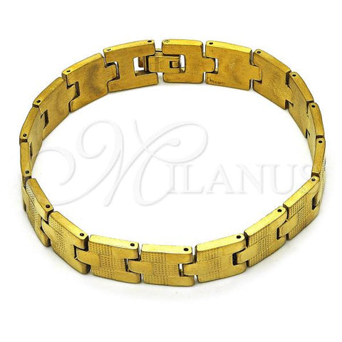 Stainless Steel Solid Bracelet, Polished, Golden Finish, 03.114.0384.1.09