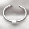 Rhodium Plated Individual Bangle, with White Cubic Zirconia, Polished, Rhodium Finish, 07.60.0013.1