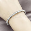 Rhodium Plated Individual Bangle, with White Micro Pave, Polished, Rhodium Finish, 07.60.0010.1