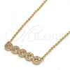 Oro Laminado Pendant Necklace, Gold Filled Style with White Cubic Zirconia, Polished, Golden Finish, 04.213.0048.16