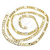 Oro Laminado Basic Necklace, Gold Filled Style Figaro Design, Polished, Golden Finish, 5.222.013.30