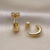 Oro Laminado Stud Earring, Gold Filled Style Polished, Golden Finish, 02.195.0236