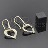 Oro Laminado Dangle Earring, Gold Filled Style Heart Design, Golden Finish, 02.63.1164