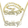 Oro Laminado Necklace and Bracelet, Gold Filled Style Polished, Golden Finish, 06.63.0240
