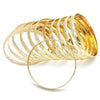 Gold Plated Dozen Bangle, Diamond Cutting Finish, Golden Finish, 03.08.0142.05