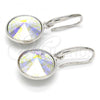 Rhodium Plated Dangle Earring, with Aurore Boreale Swarovski Crystals, Polished, Rhodium Finish, 02.239.0001.4