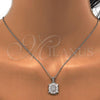 Sterling Silver Earring and Pendant Adult Set, with White Cubic Zirconia, Polished, Rhodium Finish, 10.175.0028
