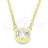 Sterling Silver Pendant Necklace, with White Cubic Zirconia, Polished, Golden Finish, 04.336.0043.2.16