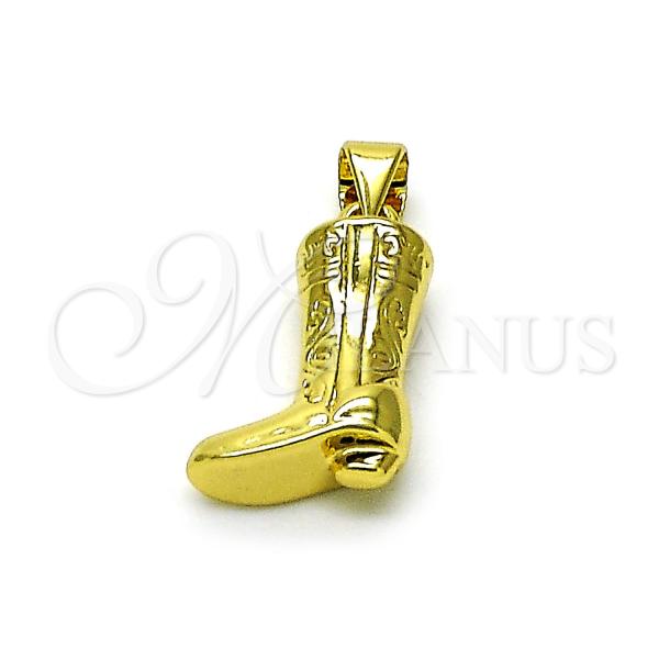 Oro Laminado Fancy Pendant, Gold Filled Style Shoes Design, Polished, Golden Finish, 05.341.0097