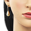 Oro Laminado Dangle Earring, Gold Filled Style Chunky Design, Polished, Golden Finish, 02.60.0160