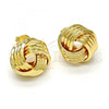 Oro Laminado Stud Earring, Gold Filled Style Love Knot Design, Polished, Golden Finish, 02.63.2380