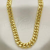 Oro Laminado Basic Necklace, Gold Filled Style Miami Cuban Design, Polished, Golden Finish, 03.278.0001.24