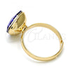 Oro Laminado Multi Stone Ring, Gold Filled Style with Tanzanite Swarovski Crystals, Polished, Golden Finish, 01.239.0005.7 (One size fits all)