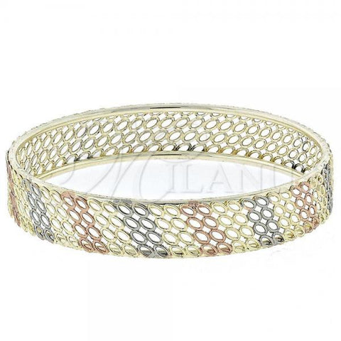 Oro Laminado Individual Bangle, Gold Filled Style Polished, Tricolor, 07.54.0004.06 (12 MM Thickness, Size 6 - 2.75 Diameter)