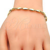 Oro Laminado Fancy Bracelet, Gold Filled Style Polished, Golden Finish, 03.210.0063.07